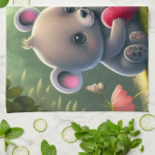 Niedliche Pilze im Wald Geschirrtuch (Gefaltet)