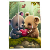 Niedliche Pilze im Wald Mittlere Geschenktüte (Rückseite)