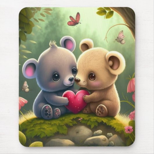 Niedliche Pilze im Wald Mousepad (Vorne)