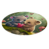 Niedliche Pilze im Wald Schneidebrett (Ecke)