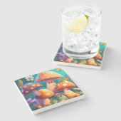 Niedliche Pilze im Wald Steinuntersetzer (Seitenansicht)