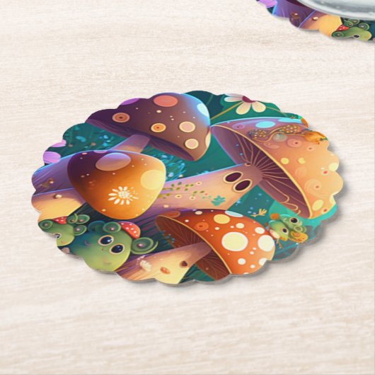 Niedliche Pilze im Wald Untersetzer (angewinkelt)