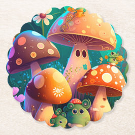 Niedliche Pilze im Wald Untersetzer