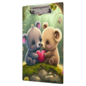 Niedliche Pilze in der Waldwand Klemmbrett (Links)