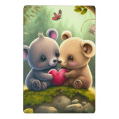 Niedliche Pilze in der Waldwand Mini Klemmbrett (Rückseite)