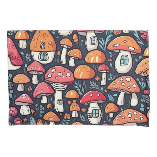 Niedliche Pilze Kissenbezug (Vorderseite)