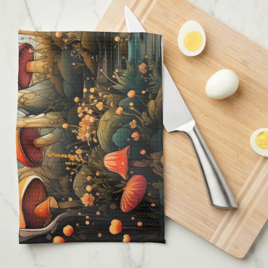 Niedliche Pilze Küchentuch (Viertel Falte)