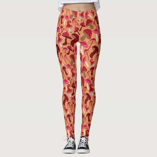 Niedliche Pilze Leggings (Vorderseite)