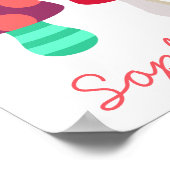 Niedliche Pilze Mädchen's Zimmer Design Plakat (Ecke)