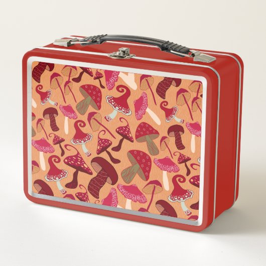 Niedliche Pilze Metall Brotdose (Vorderseite)