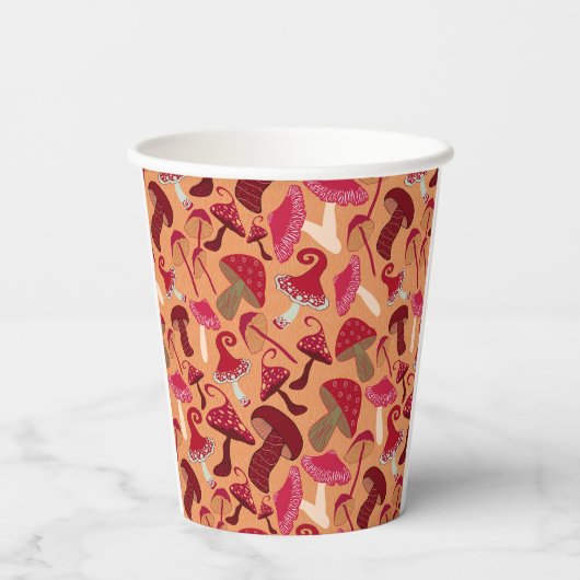 Niedliche Pilze Pappbecher (Rückseite)