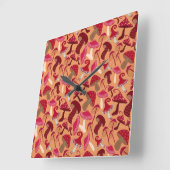 Niedliche Pilze Quadratische Wanduhr (Winkel)