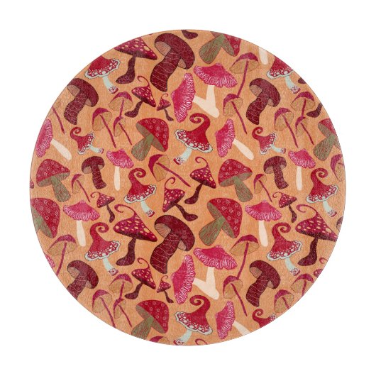 Niedliche Pilze Schneidebrett (Vorderseite)