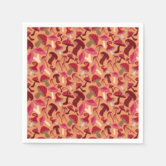 Niedliche Pilze Serviette (Vorderseite)