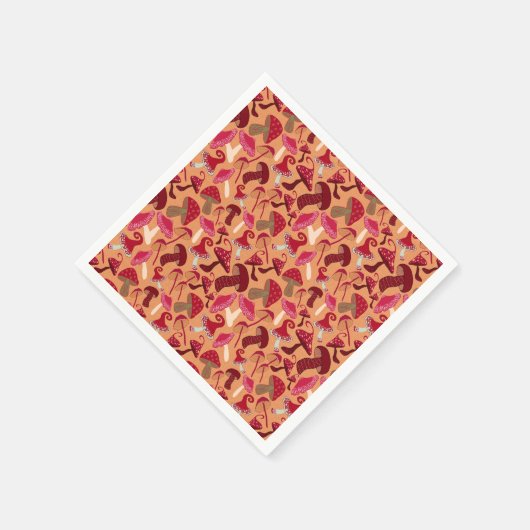 Niedliche Pilze Serviette (Ecke)