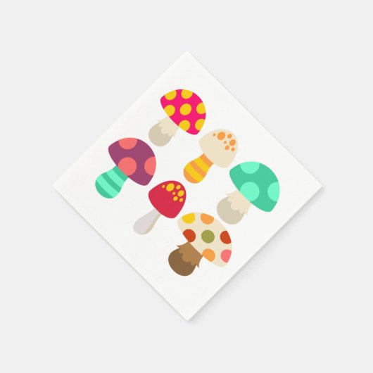 Niedliche Pilze Serviette (Ecke)