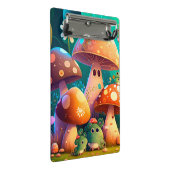 Niedliche Pilze und Blume Bug grüne Zwischenablage Mini Klemmbrett (Schrägansicht)