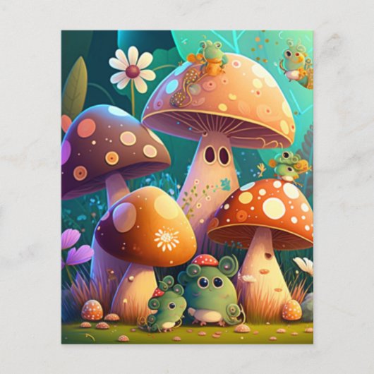 Niedliche Pilze und Blume Bugs Grünbuch (Vorderseite)