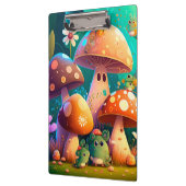 Niedliche Pilze und Blume Käfer grün Klemmbrett (Links)