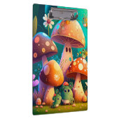 Niedliche Pilze und Blume Käfer grün Klemmbrett (Rechts)