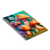 Niedliche Pilze und Blume Käfer grün Notizblock (Rechte Seite)