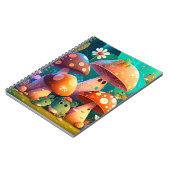 Niedliche Pilze und Blume Käfer grün Notizblock (Linke Seite)