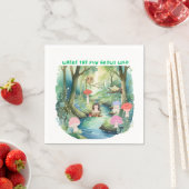 Niedliche Pilzfreunde mit ihren Waldfreunden Serviette (Beispiel)