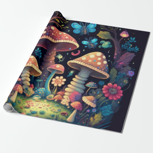 niedliche Pilzkernpapier Geschenkpapier (Ungerollt)