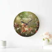 Niedliche Pilzmühle im Wald Große Wanduhr (Zuhause)