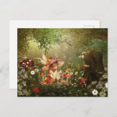 Niedliche Pilzmühle im Wald Postkarte (Vorne/Hinten)