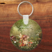 Niedliche Pilzmühle im Wald Schlüsselanhänger (Vorderseite)