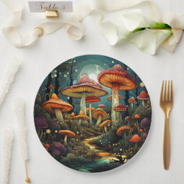 Niedliche Pilzpapierplatte Pappteller