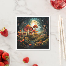 Niedliche Pilzpapierservietten