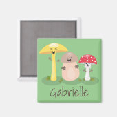 Niedliche Pilzpilze und Toadstools Cartoon Magnet (Vorderseite/Rückseite)