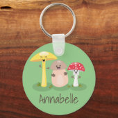 Niedliche Pilzpilze und Toadstools Cartoon Schlüsselanhänger (Vorderseite)