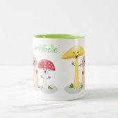 Niedliche Pilzpilze und Toadstools Cartoon Zweifarbige Tasse (Mittel)