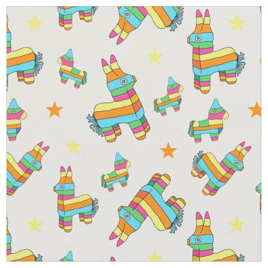 Niedliche Pinata Donkeys für weiße Kinder Stoff (Nahaufnahme)