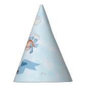 Niedliche Pinguin Airplane Blue 1. Geburtstag Partyhütchen (Rechts)