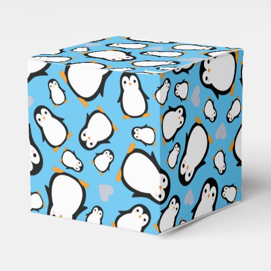Niedliche Pinguin Baby Dusche Blue Boy Geschenkschachtel (Vorderseite)