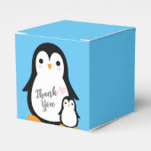 Niedliche Pinguin Baby Dusche Blue Boy Geschenkschachtel (Vorderseite)