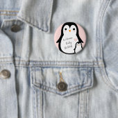Niedliche Pinguin Baby Dusche Pink Girl Button (Beispiel)
