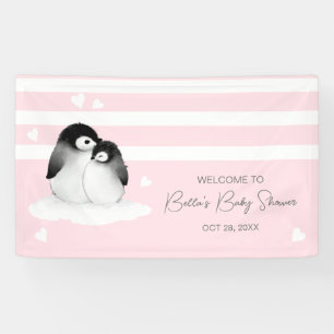 Niedliche Pinguin-Babydusche Banner