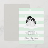 Niedliche Pinguin-Babydusche Dankeskarte (Vorne/Hinten)