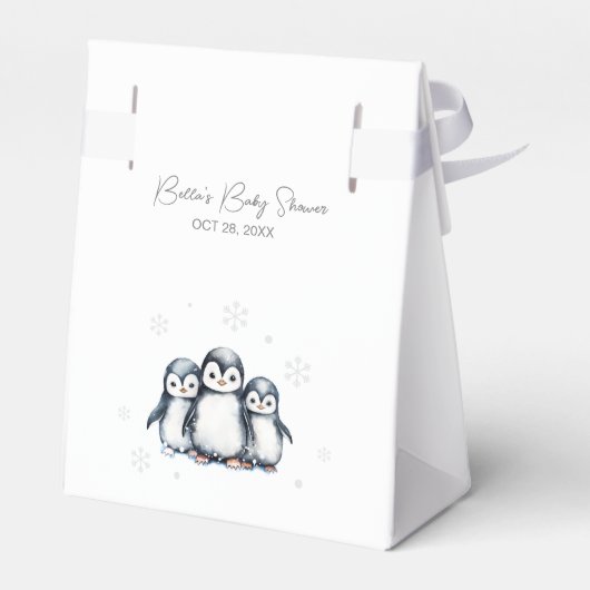 Niedliche Pinguin-Babydusche Geschenkschachtel (Rückseite)