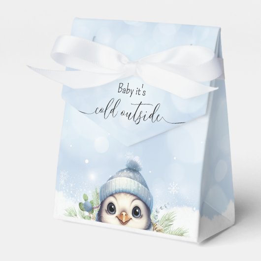 Niedliche Pinguin Blue Boy Baby Dusche Geschenkschachtel (Vorderseite)