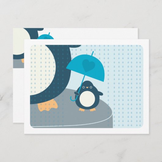 Niedliche Pinguin Boy Words of Advice Mommy Postka Hinweiskarte (Vorne/Hinten)