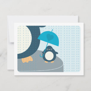 Niedliche Pinguin Boy Words of Advice Mommy Postka Hinweiskarte