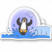 Niedliche Pinguin-Cartoon-Illustration Aufkleber (Vorderseite)