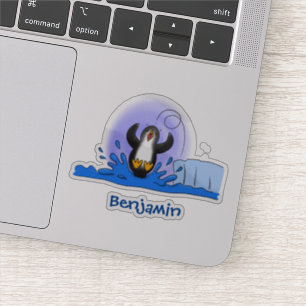 Niedliche Pinguin-Cartoon-Illustration Aufkleber