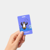 Niedliche Pinguin-Cartoon-Illustration Ausweis (Handheld)